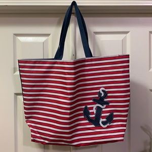 Red White and Blue Anchor Tote